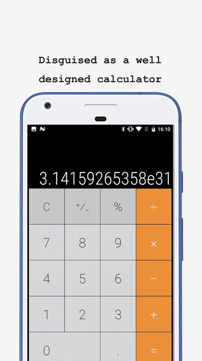 Calculator Photo Vault Content