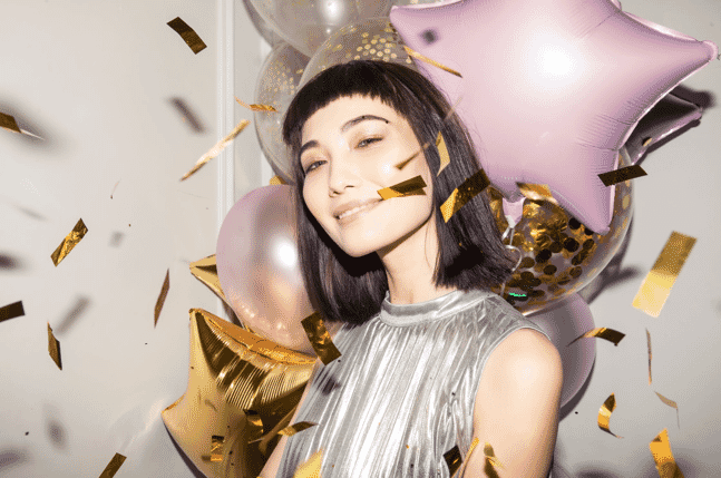 balloons and confetti