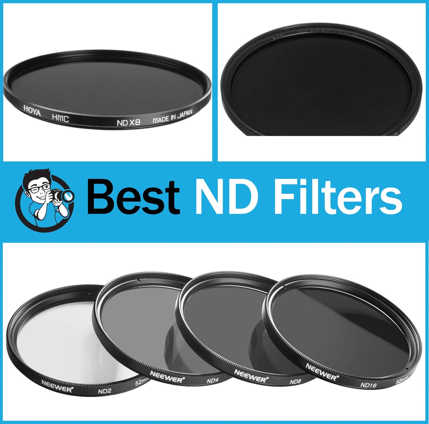 ND2  Density Filter 72mm ND8 4x Filterset Neutraldichte  ND16 ND4 