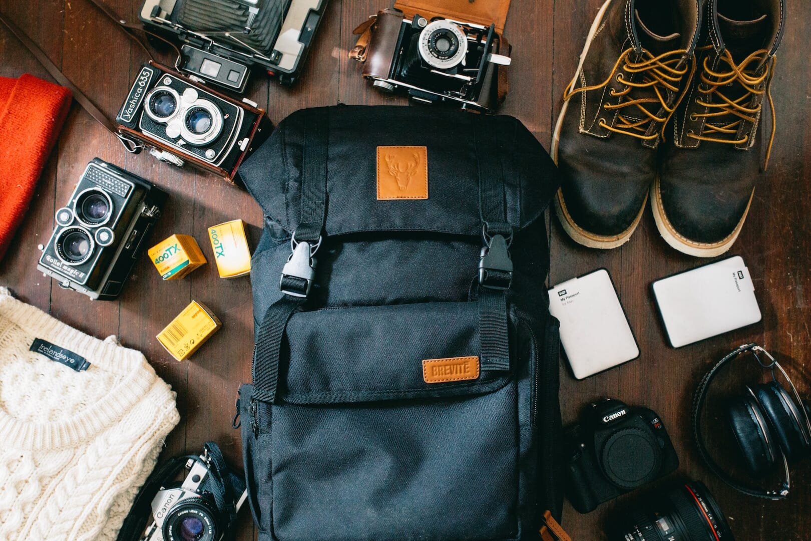 camera backpack with gear