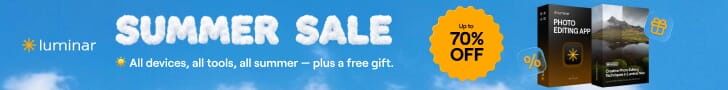 Luminar Summer Sale — up to 70% off Sky AI editing, ends June 28 2026