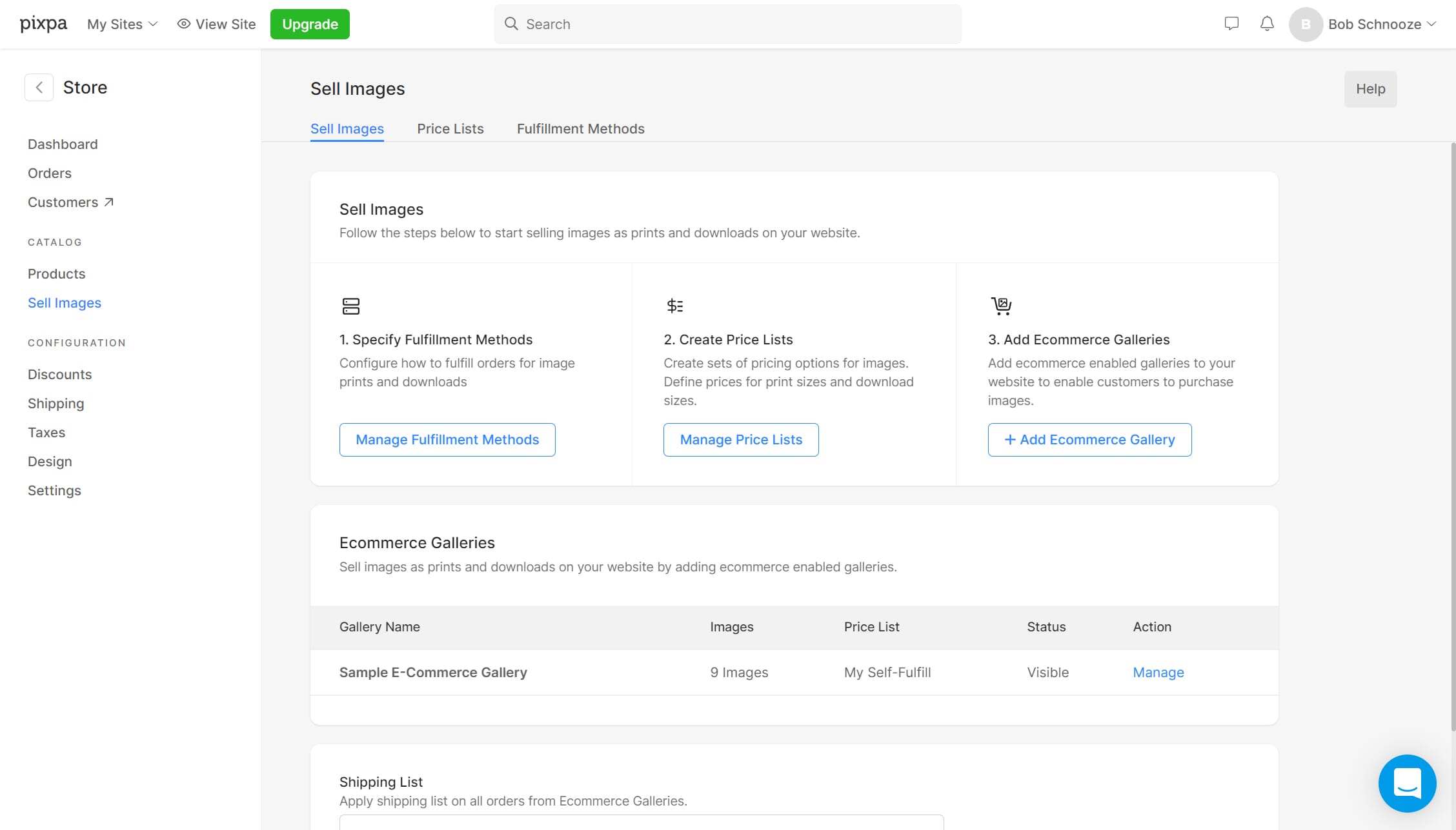 There are various adjustments available under the Store tab.