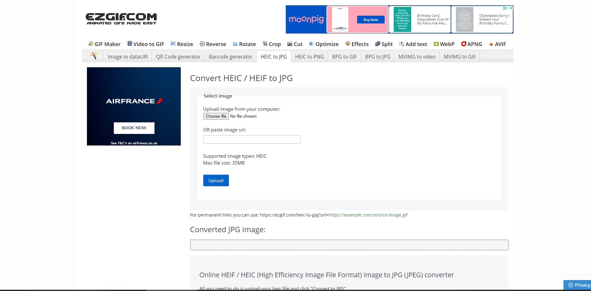 Ezgif.com HEIC online converter