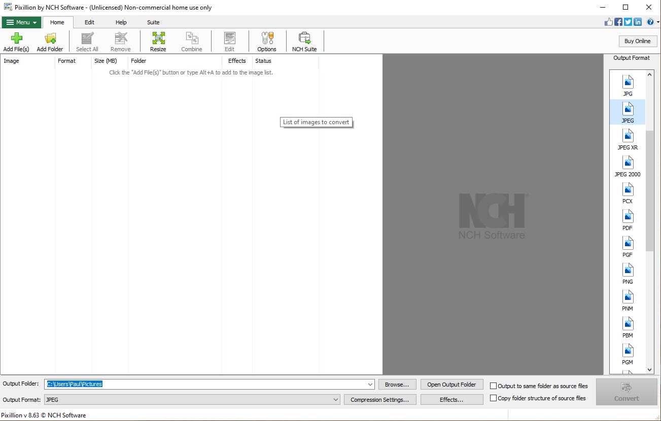 Pixillion Image Converter software