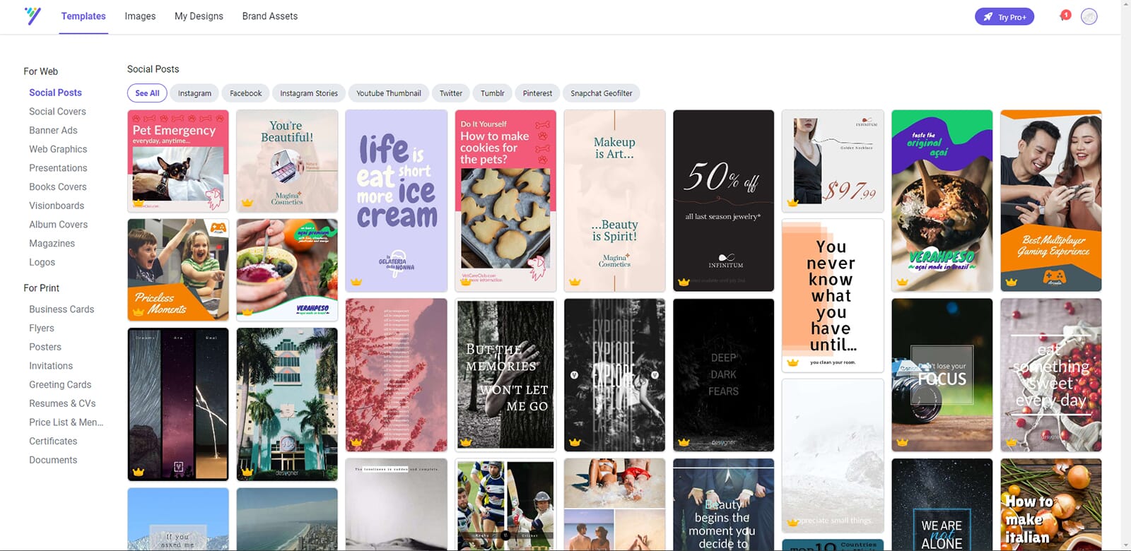 library of images on Desygner best canva alteratives