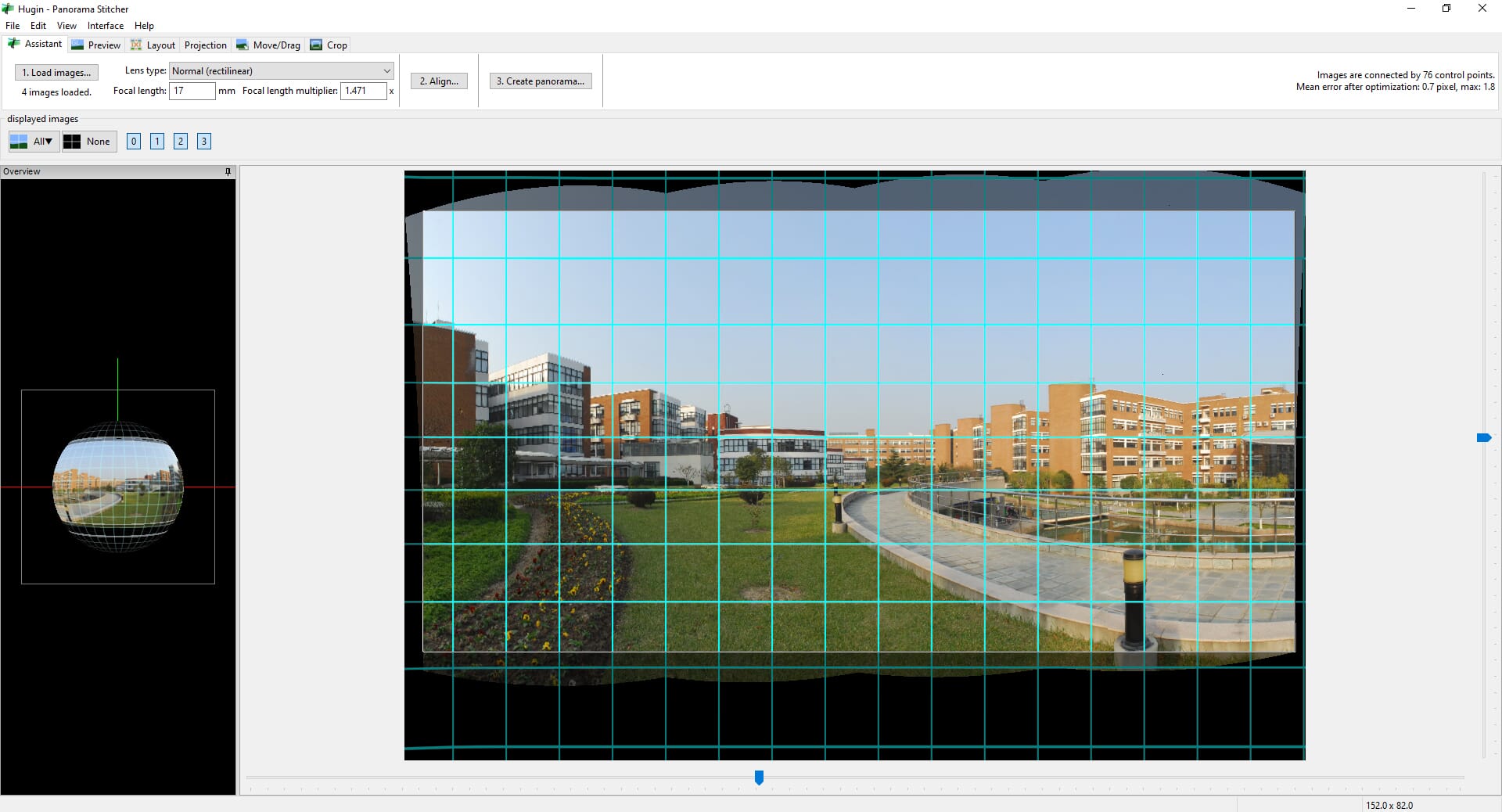 Main panorama screen of Hugin