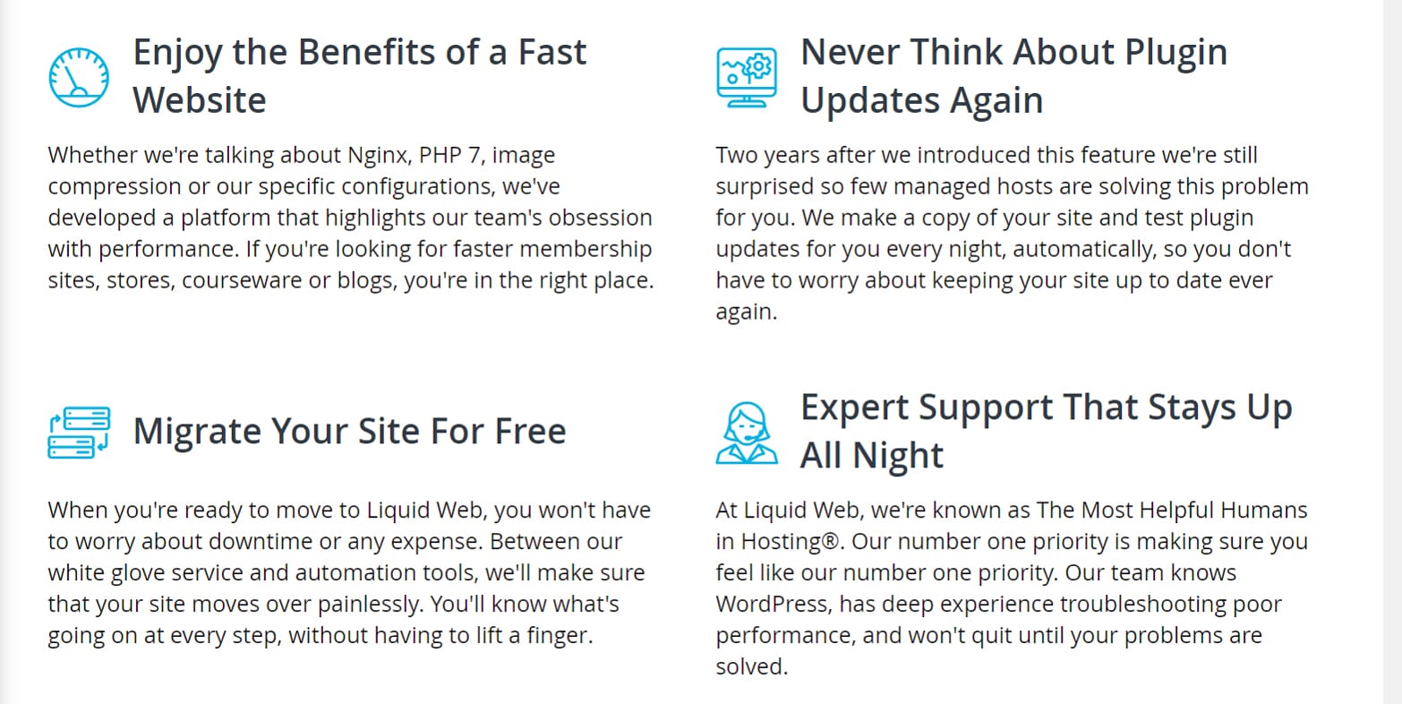 Liquid Web offers a host of features!