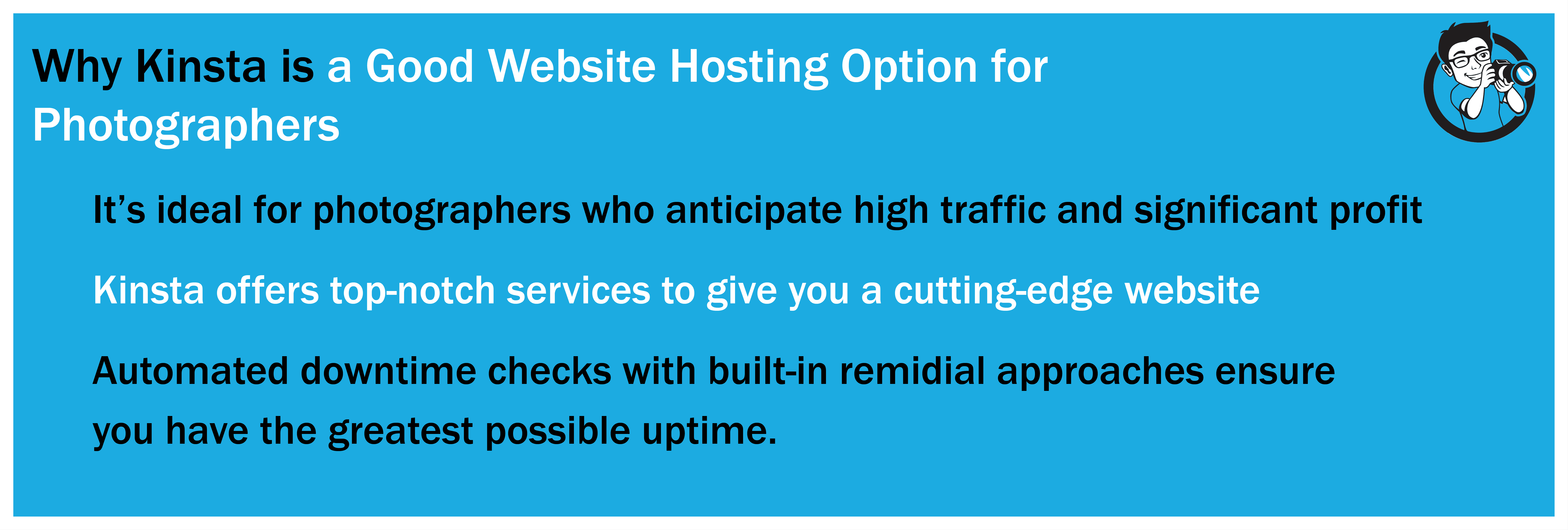 Why Kinsta is a good website hosting option for photographers