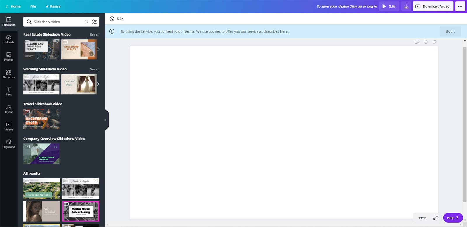 Basic Canva Slideshow Maker layout