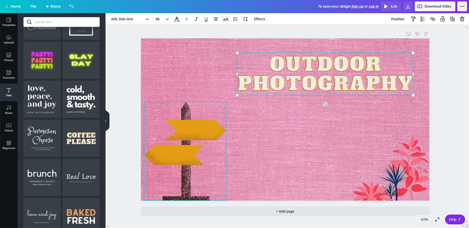 adding text to slides