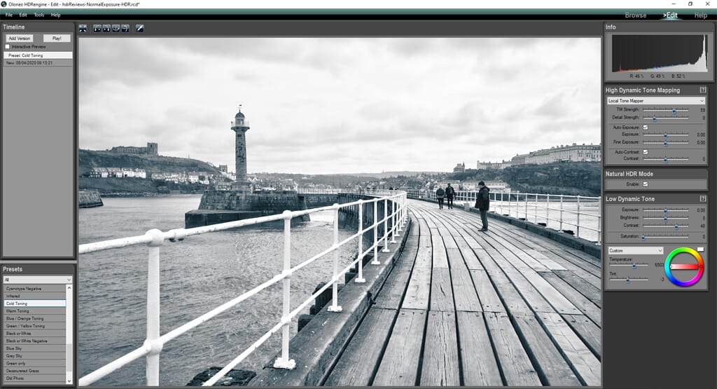 HDR presets applied quickly to images