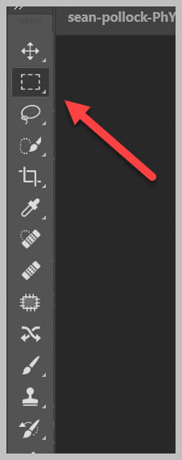 Rectangular Marquee tool highlighted in the Photoshop toolbar