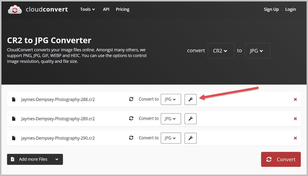 Open the Tools icon.