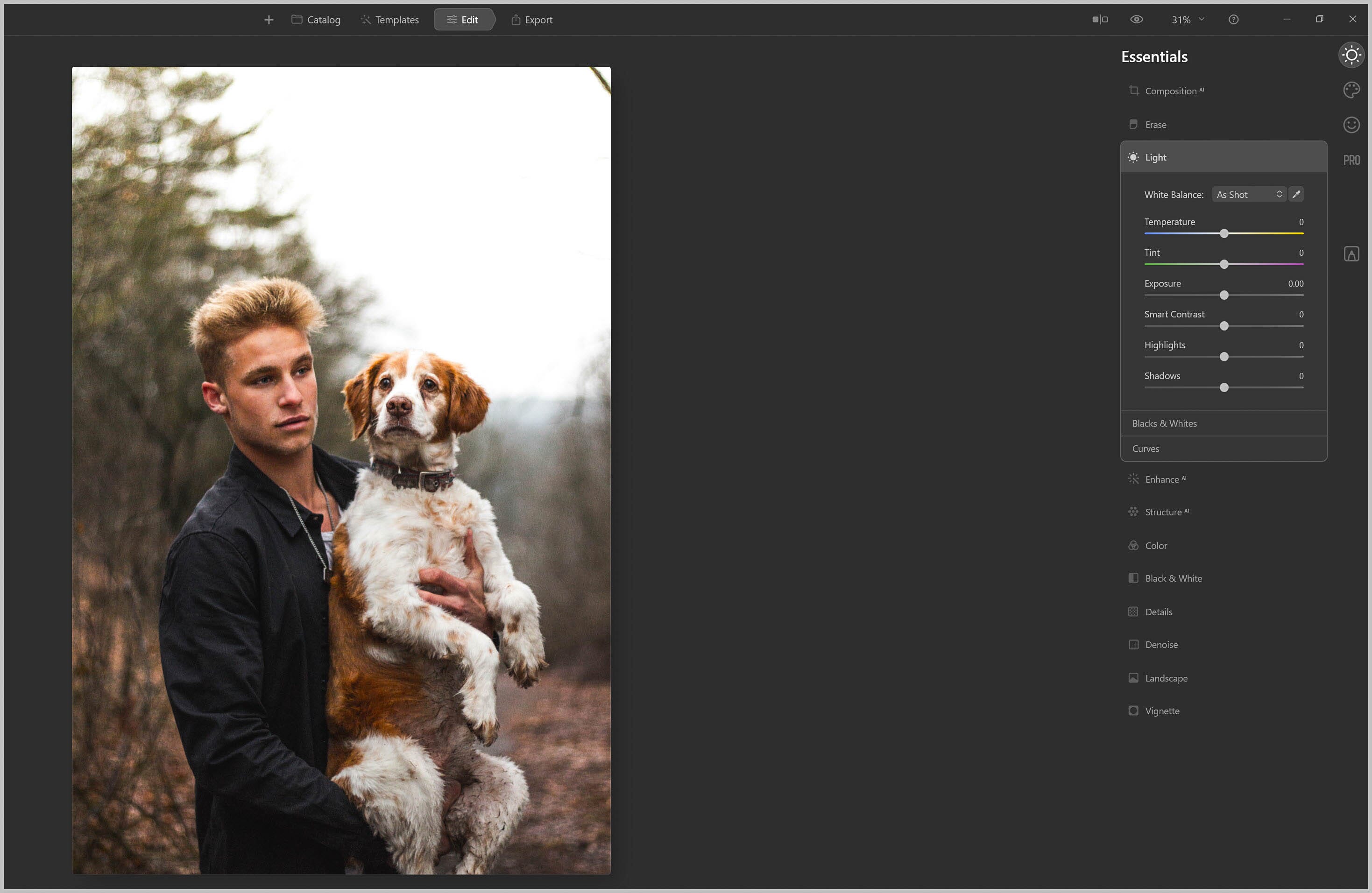 Luminar editing module