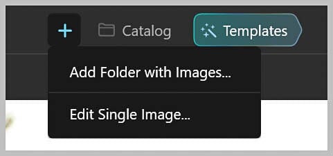 Importing menu