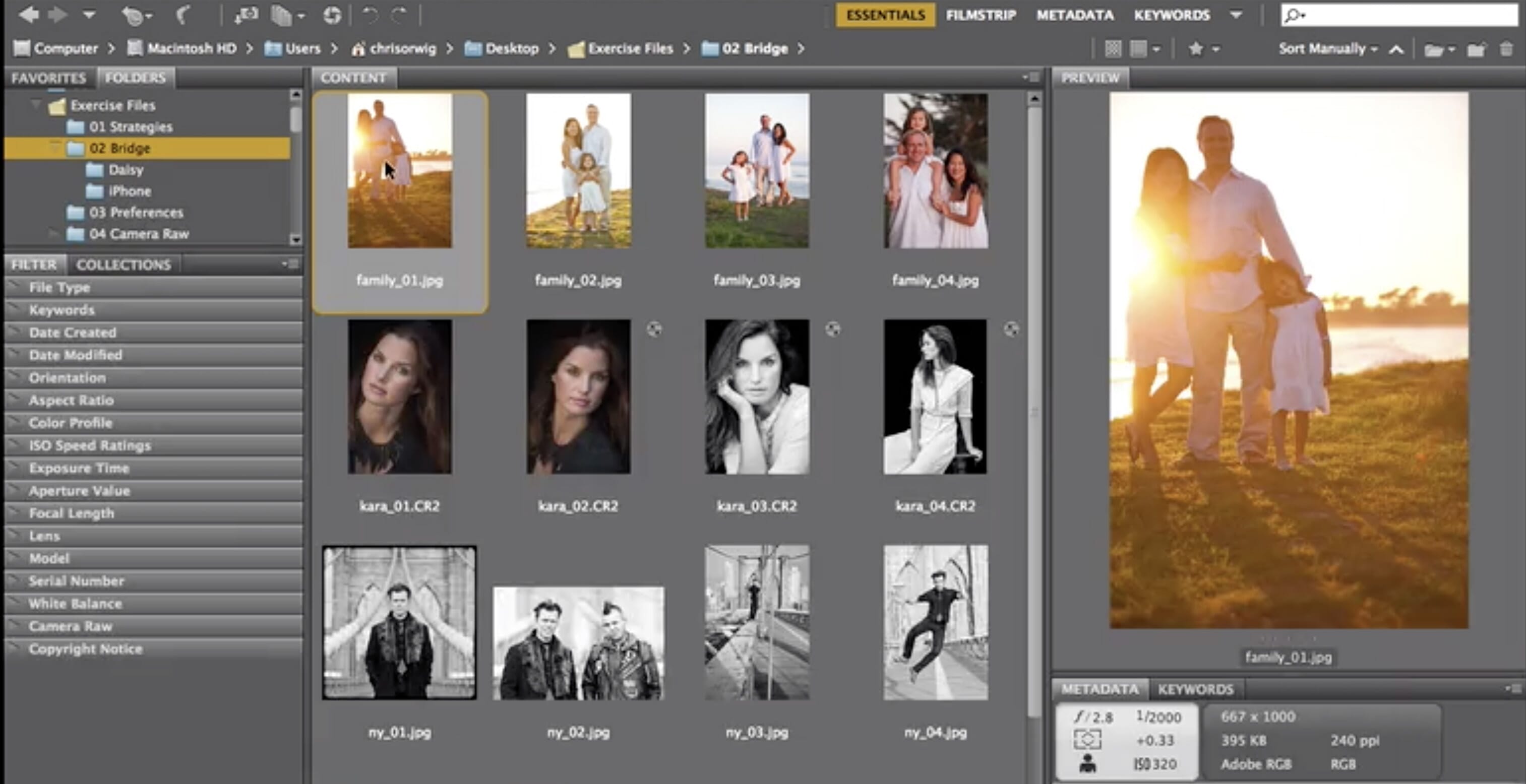 Adobe Bridge is een browser voor afbeeldingsbestanden met Camera RAW-mogelijkheden.