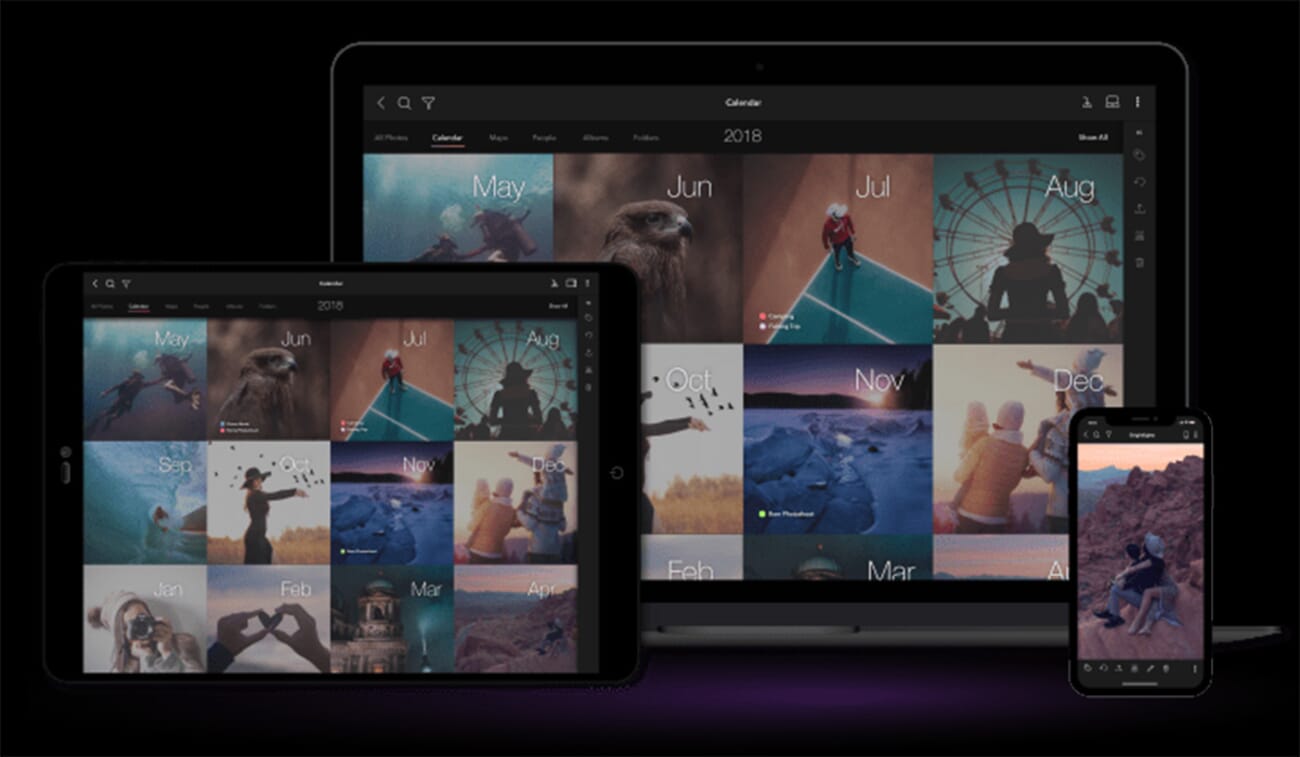 Mylio Photos consolidates images across multiple devices via a peer-to-peer connection.