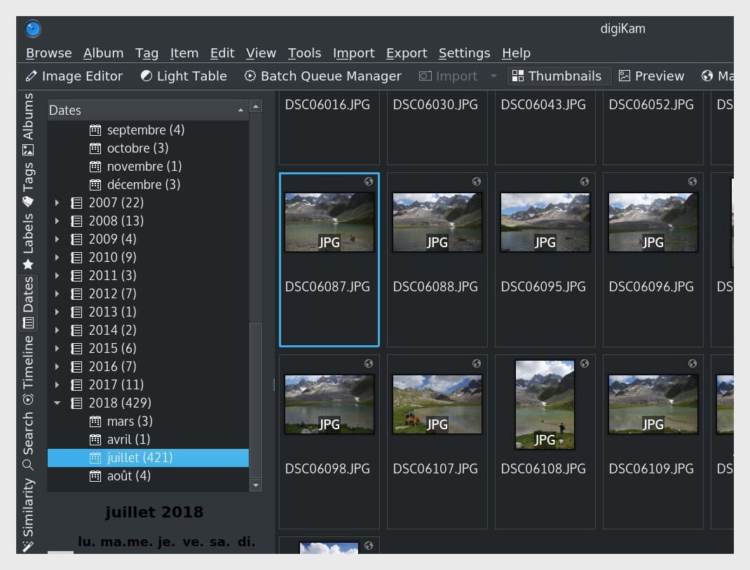 DigiKam's nested folders and awesome tagging features