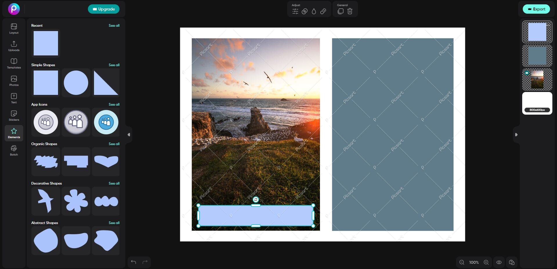 Picsart editor element tools