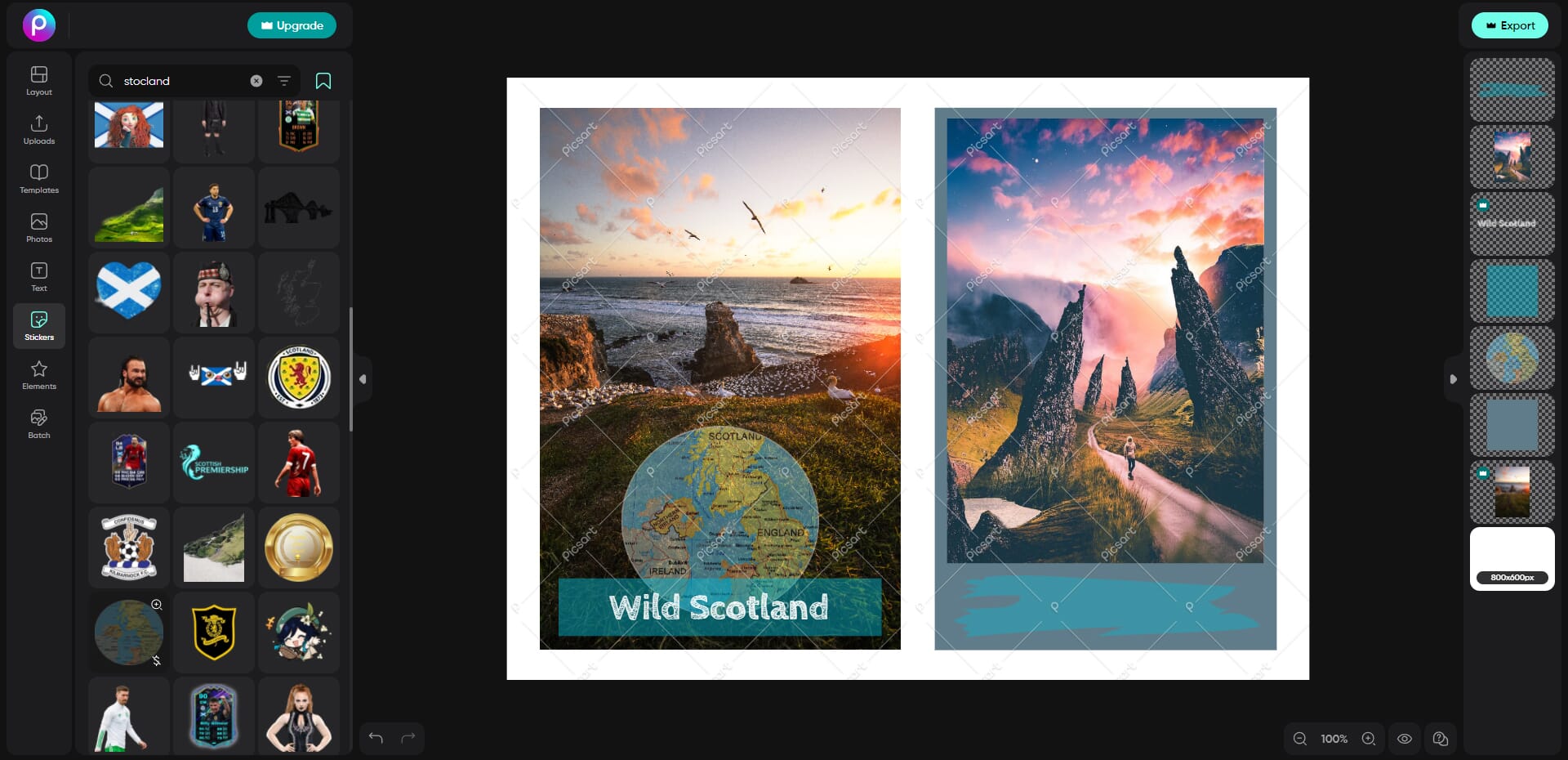 Different stickers available to insert into your designs