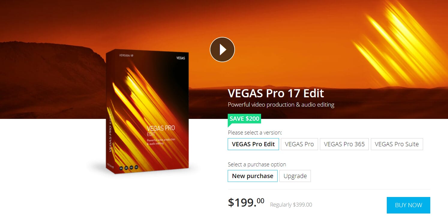 Vegas Pro 17 Edit Drone video editing software