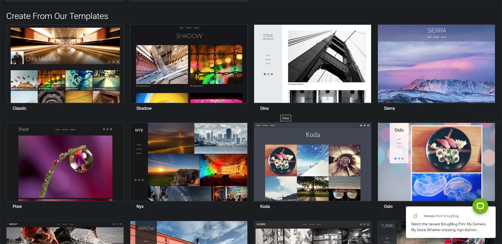 SmugMug vs Wix SmugMug Templates 1
