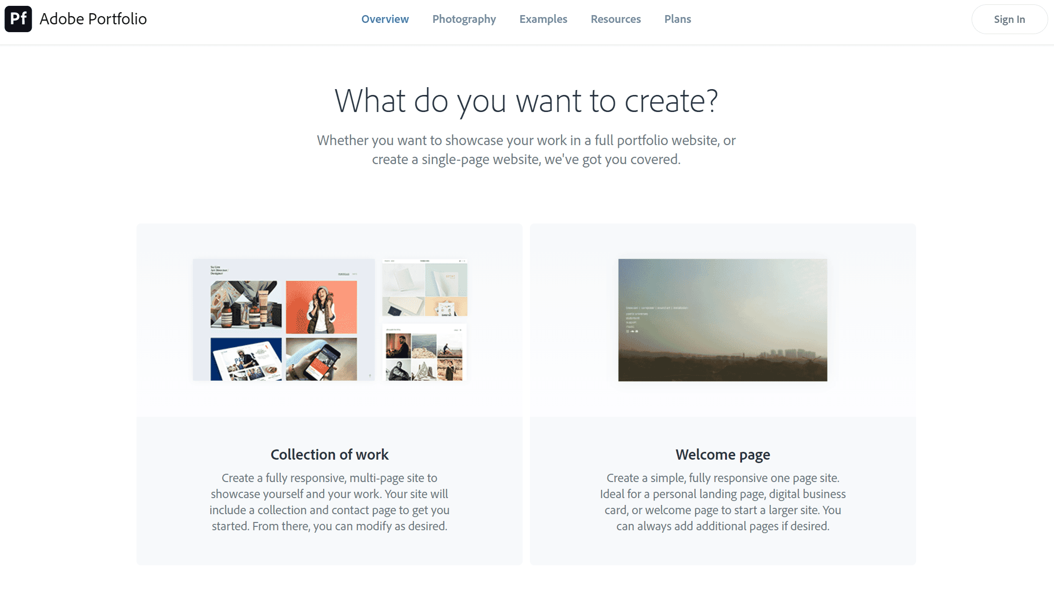 Adobe Portfolio website