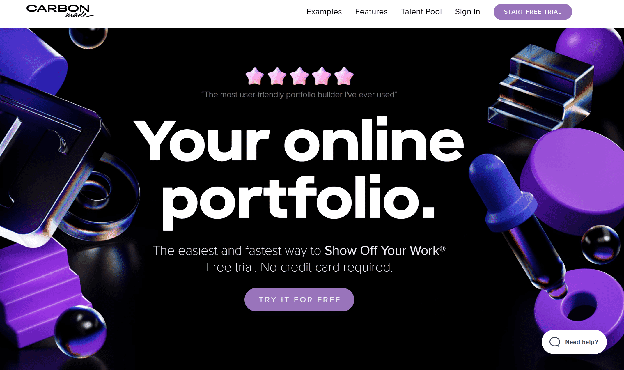 Carbonmade online portfolio maker