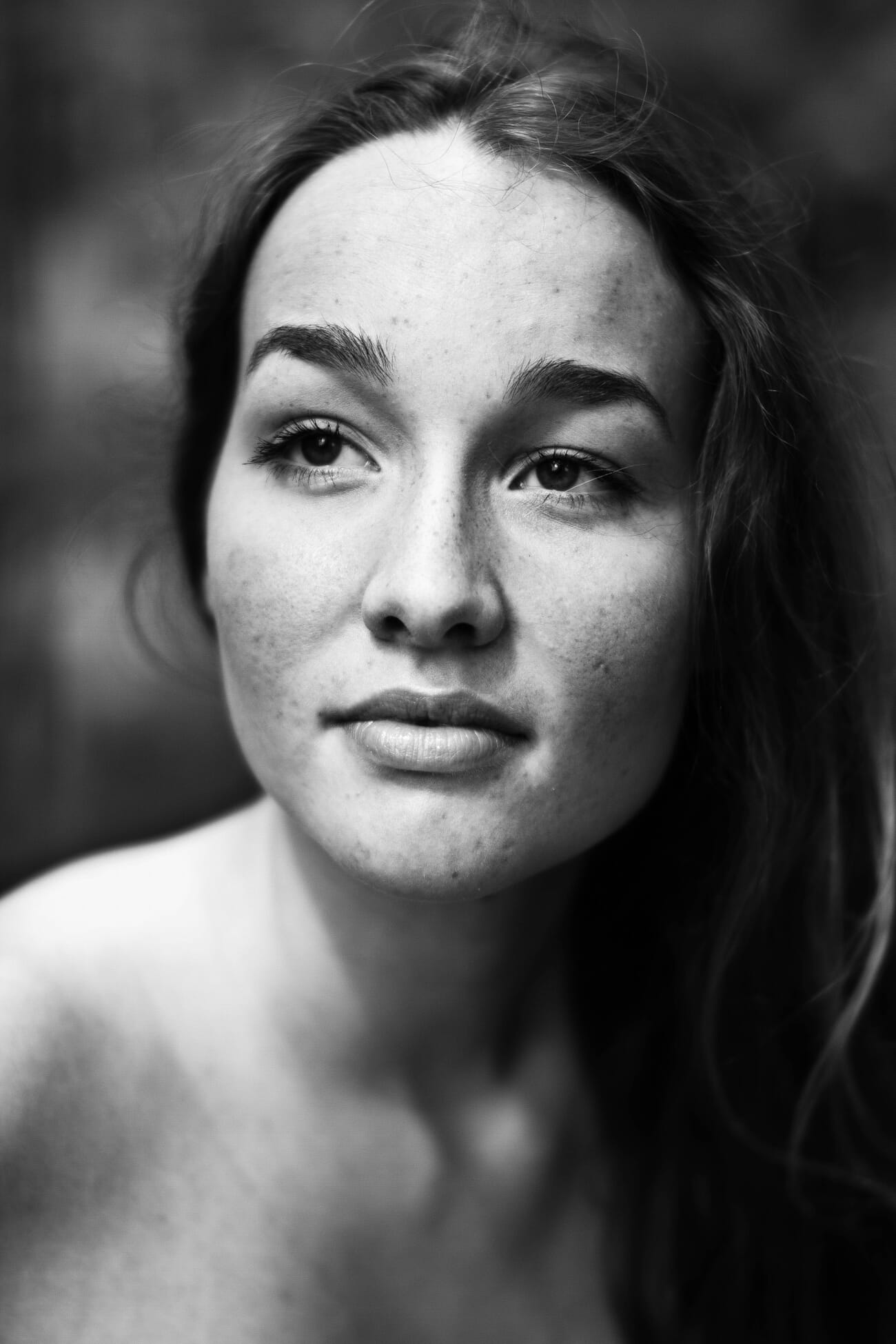 Portrait with Rembrandt lighting achieved using natural window light