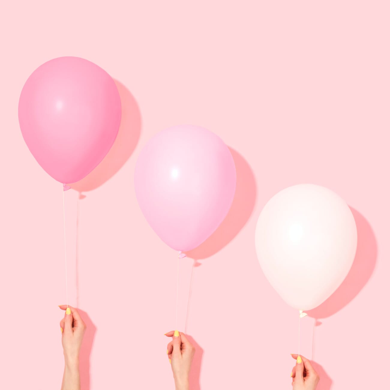 Photograph of frontlit balloons in harsh light