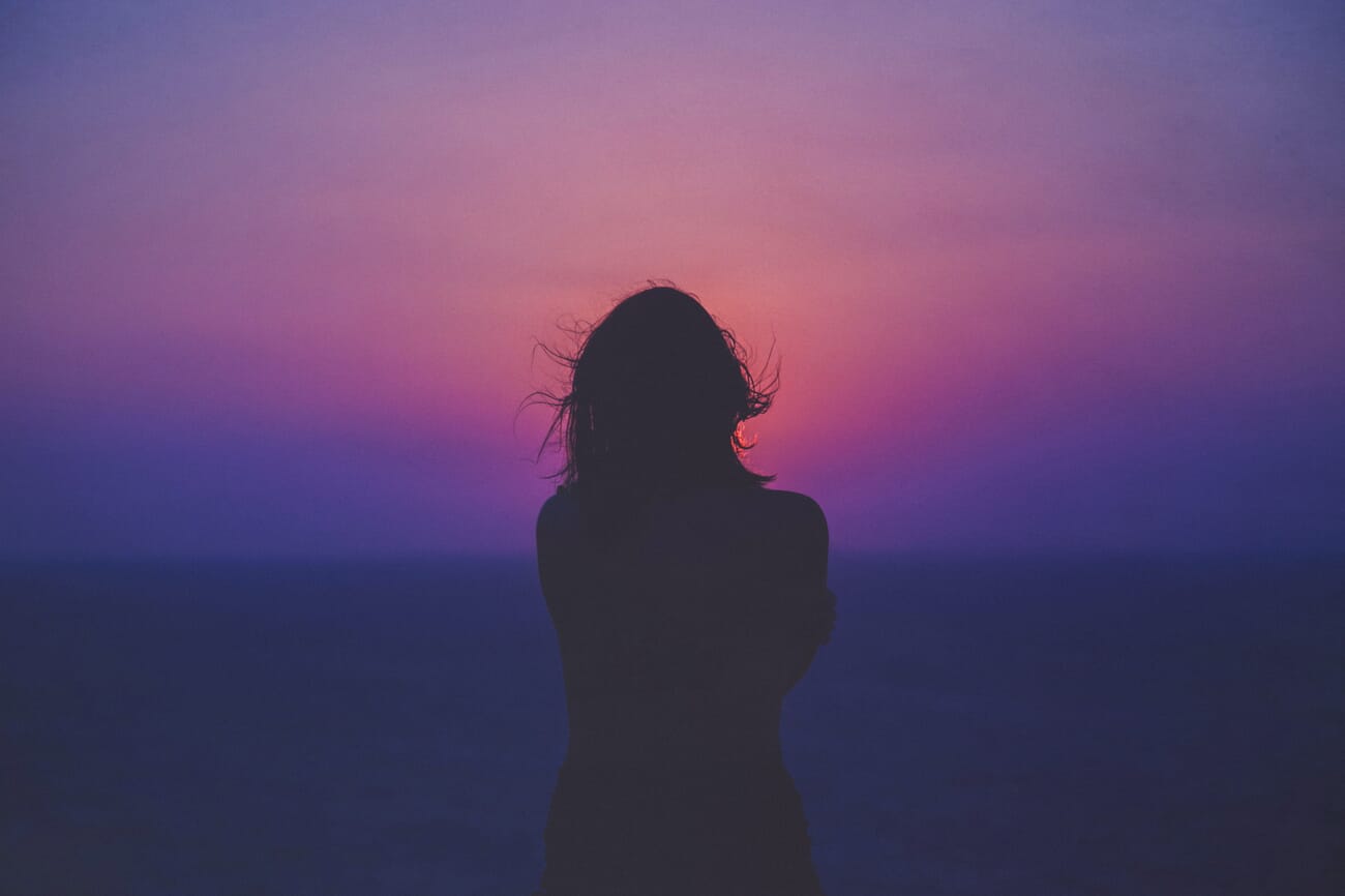 Backlit silhouette photograph