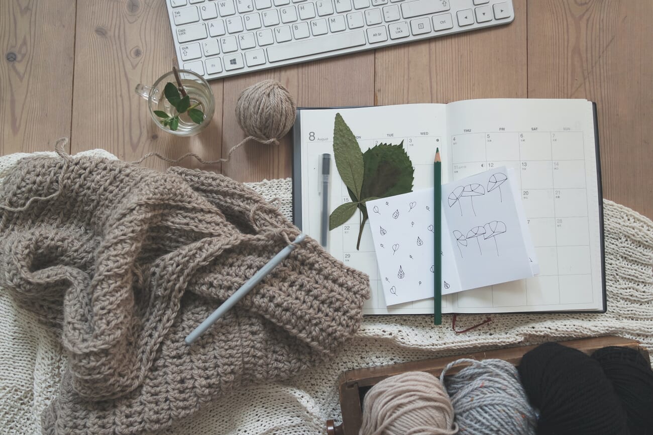 Bright airy flat lay photograph