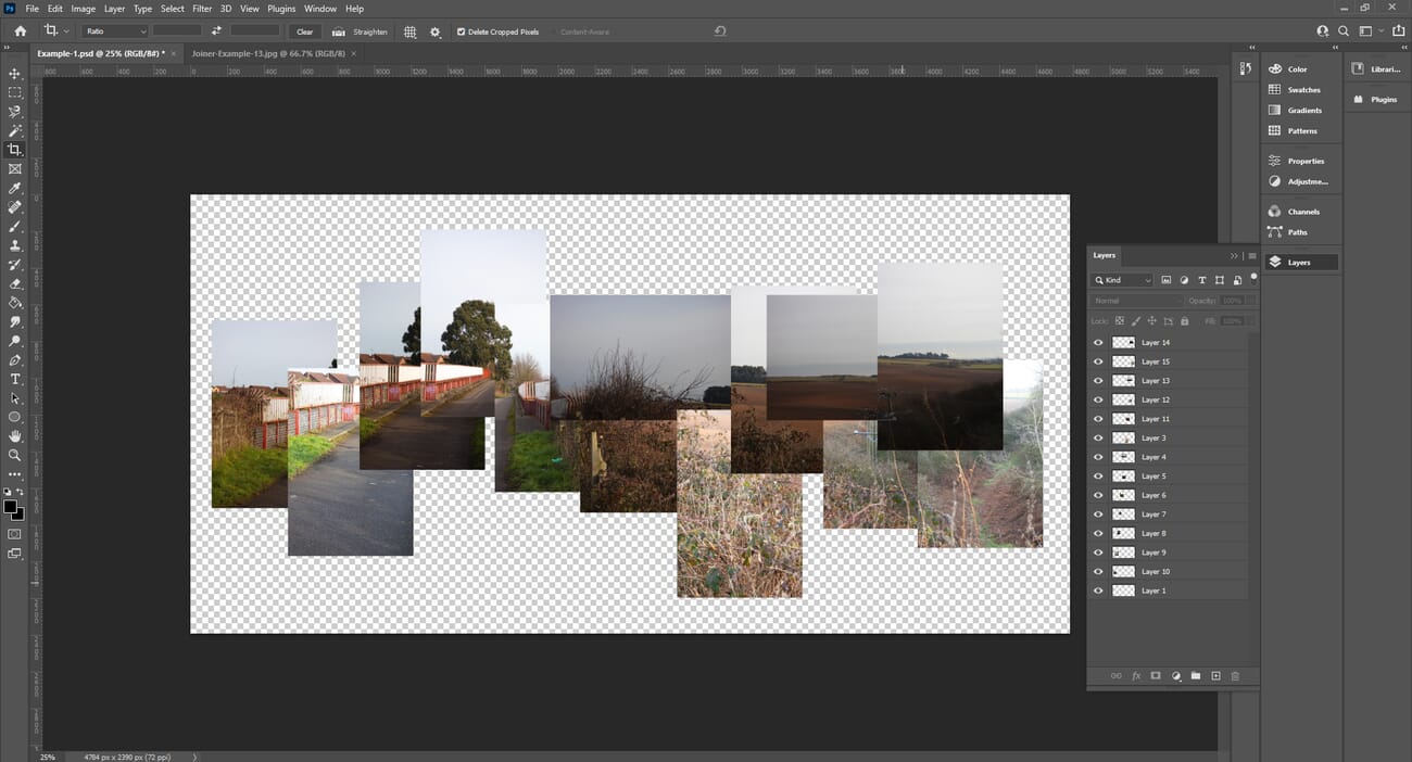 Photoshop 2026 — joiner composition cropped to its final shape