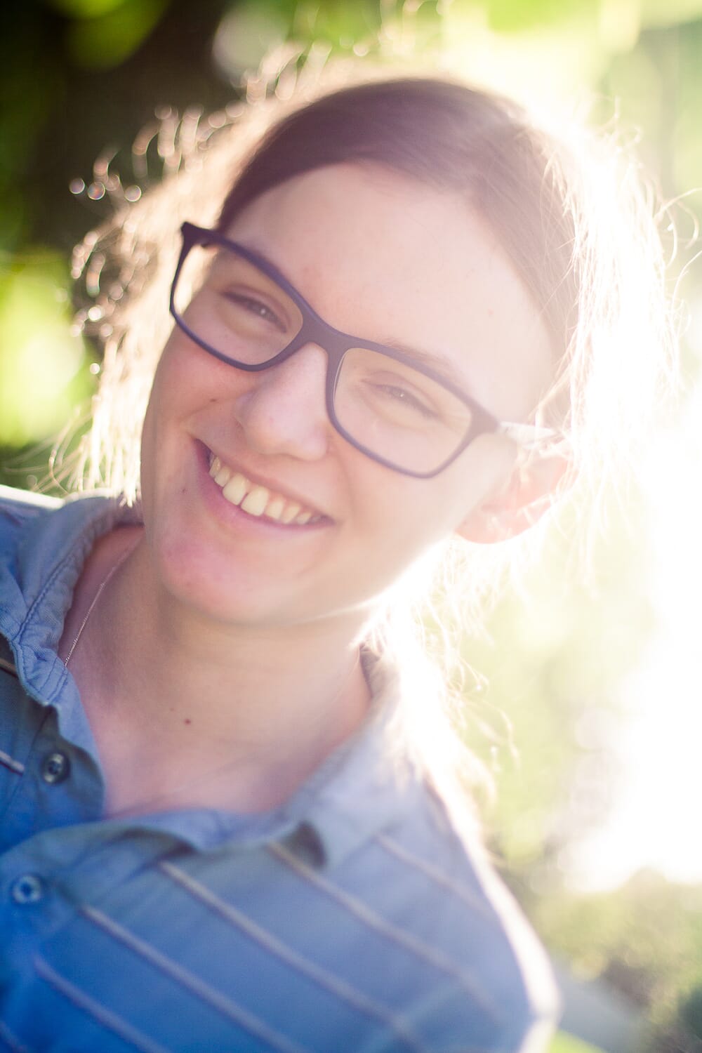 This woman was photographed in natural light.