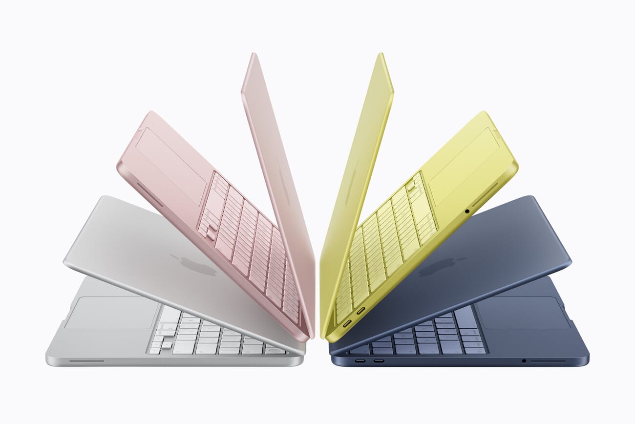Apple MacBook Neo in four colors: Silver, Blush, Citrus, and Indigo