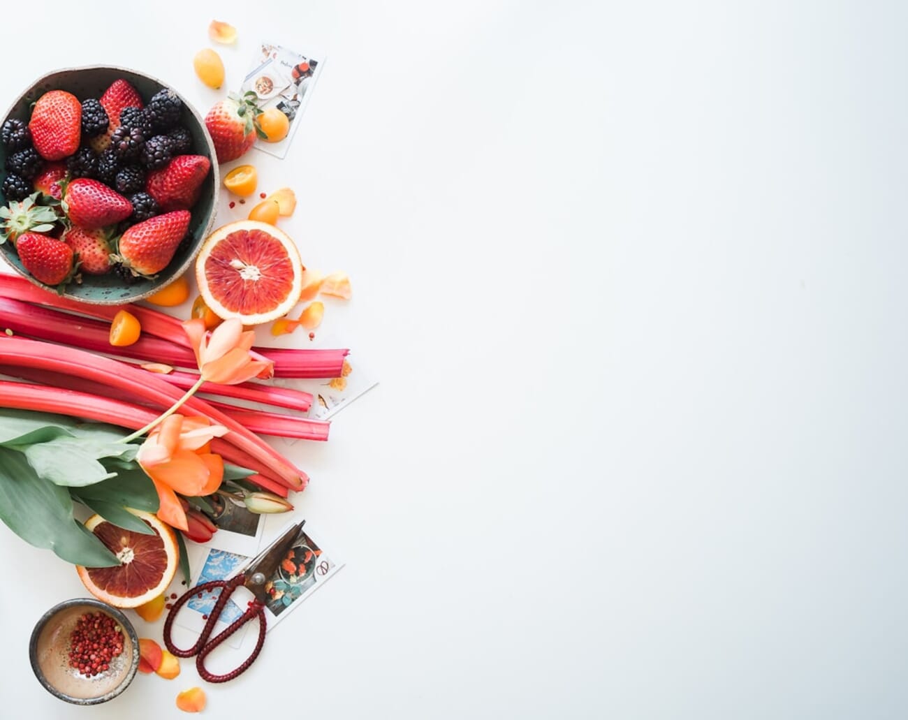Fruit Harmony on a White Canvas