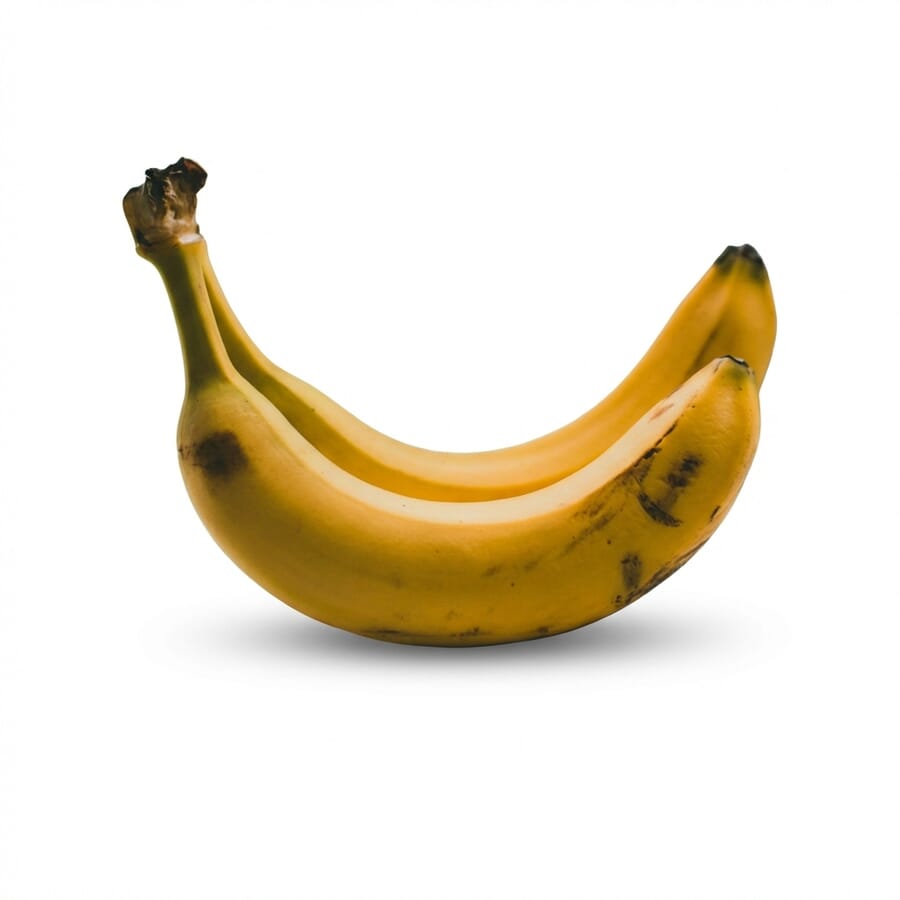 Nano Banana Pro e-commerce banana shot on white background with drop shadow