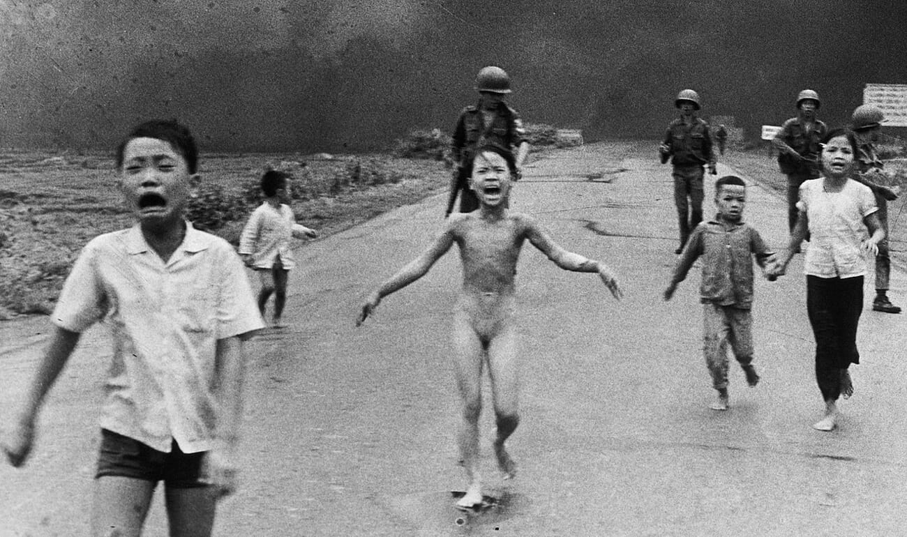 The Terror of War - Nick Ut's Pulitzer Prize-winning photograph from June 8, 1972, showing children fleeing a napalm attack during the Vietnam War