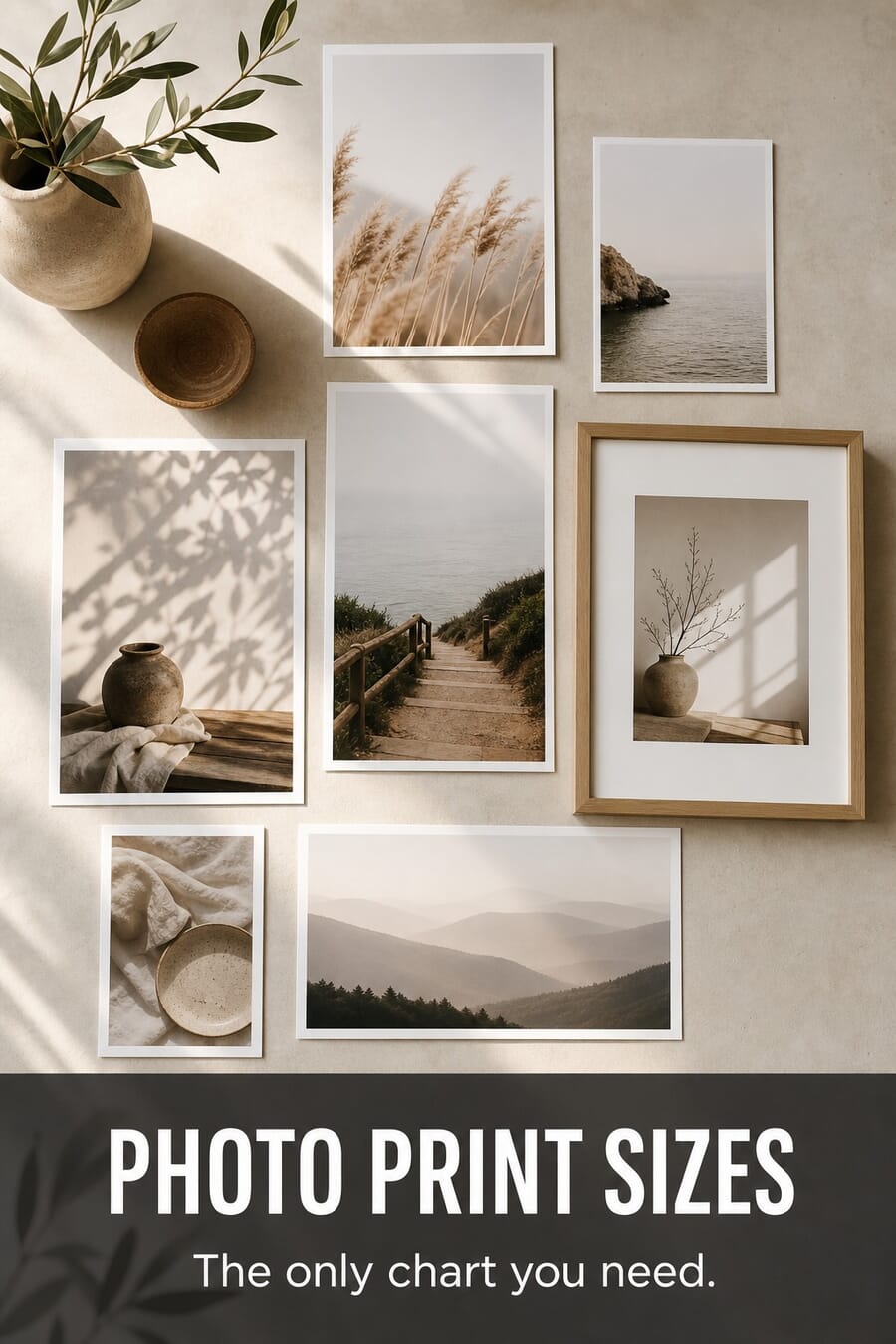 Vertical graphic: photo print sizes, the only chart you need