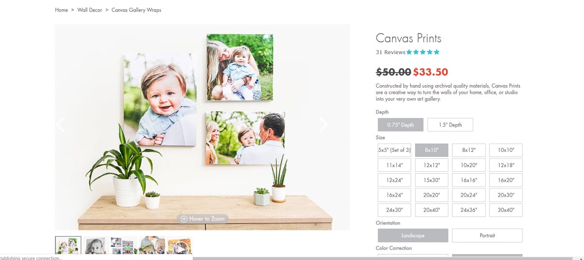 Canvas prints give a more traditional, subdued look.