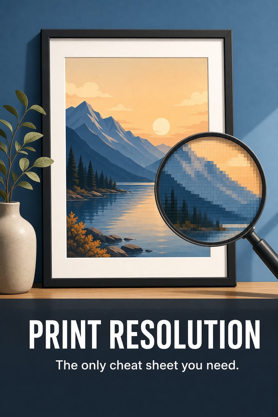 Vertical graphic: print resolution, the only cheat sheet you need