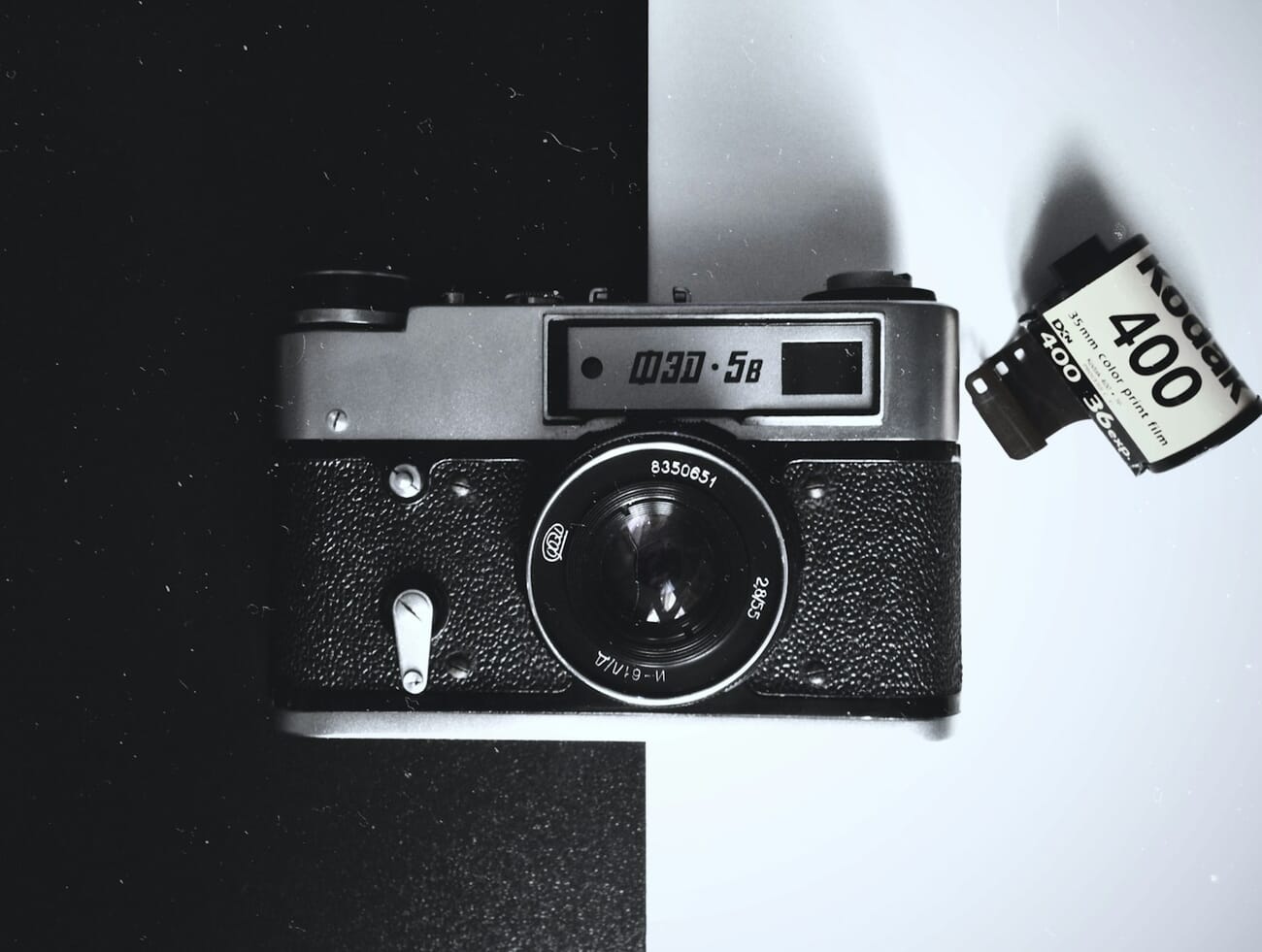 A classic film SLR camera photographed against a dark background — the iconic manual-only body that shaped photography's early decades, shot at f/2.4 · 1/20 · ISO 160