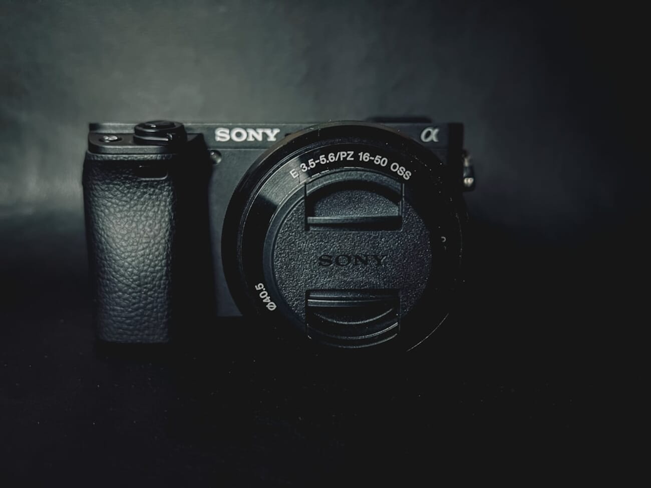 Sony mirrorless camera body on a table