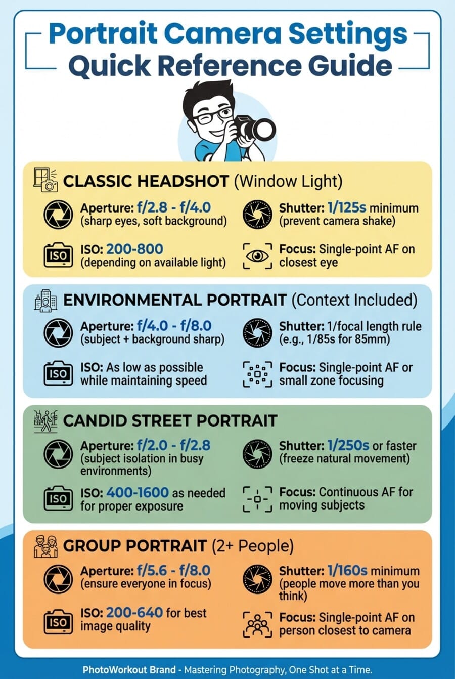 Portrait Camera Settings Quick Reference Guide