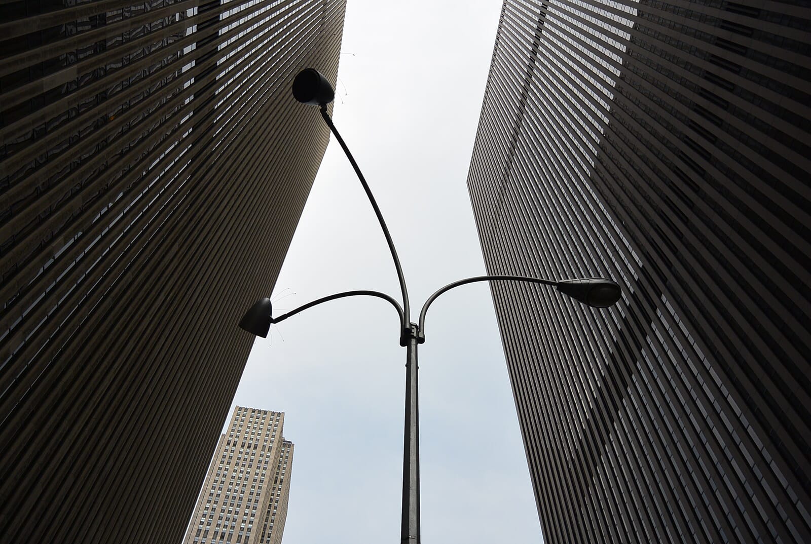 Simple urban photography shot of a street light