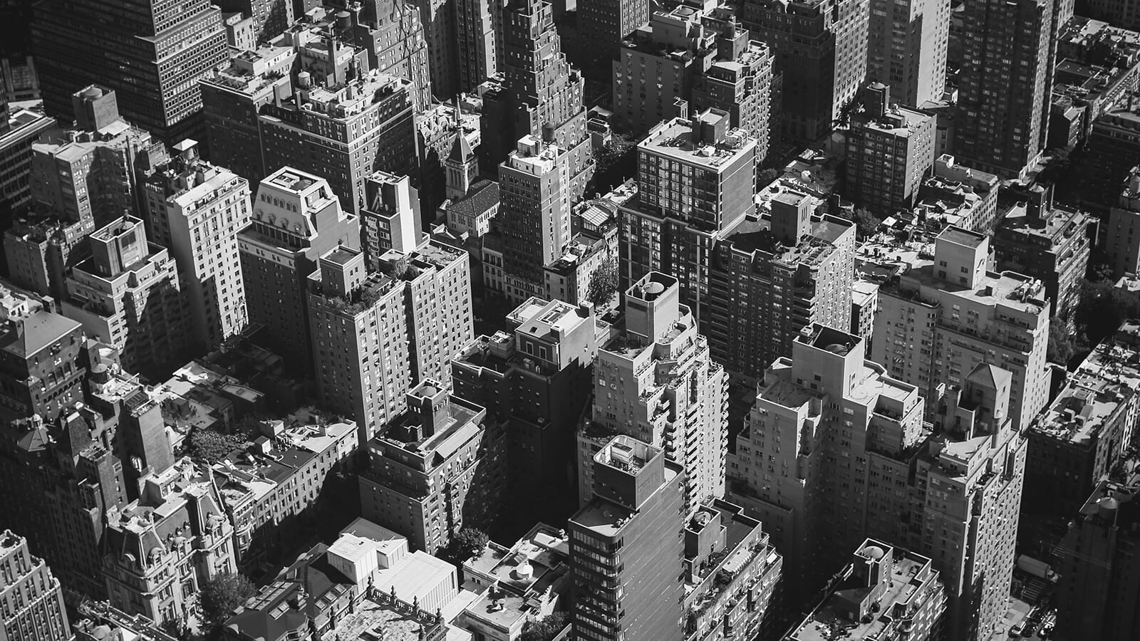 Black and white photo of Manhattan