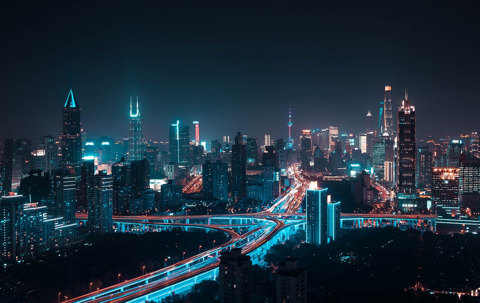 Nighttime photo of Shanghai