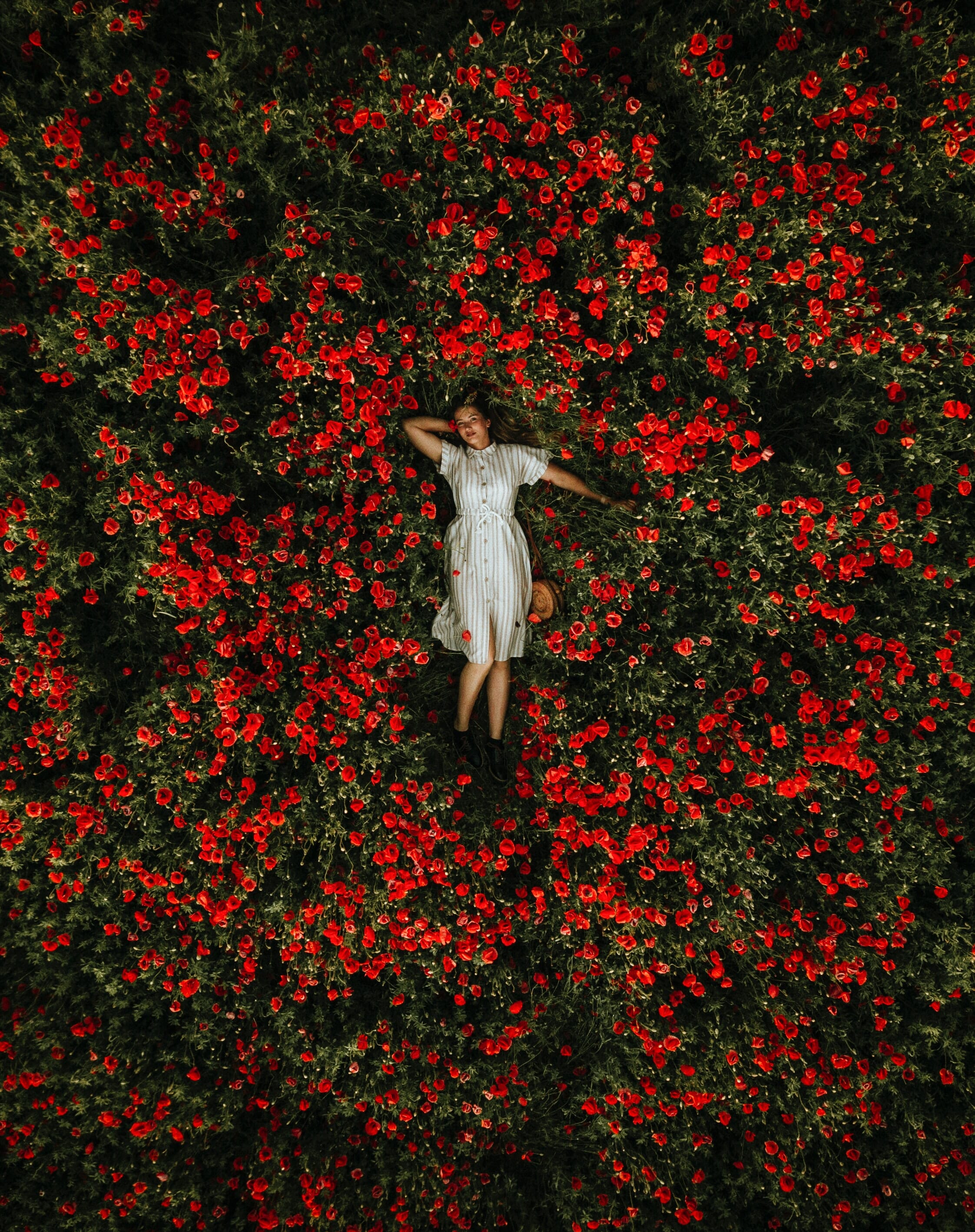 Mother's Day idea woman in flowers