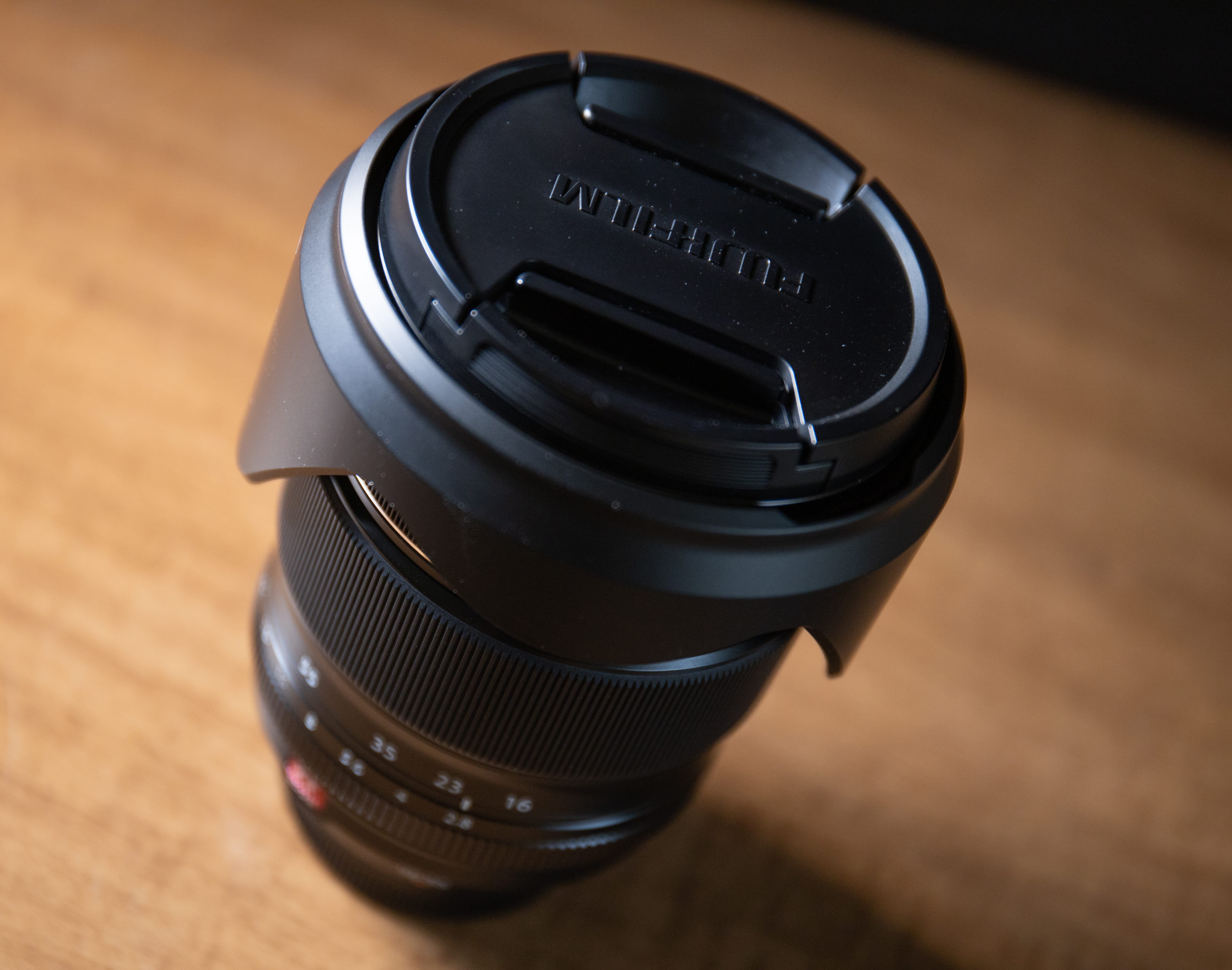Fujifilm 16-55mm f/2.8 lens top view