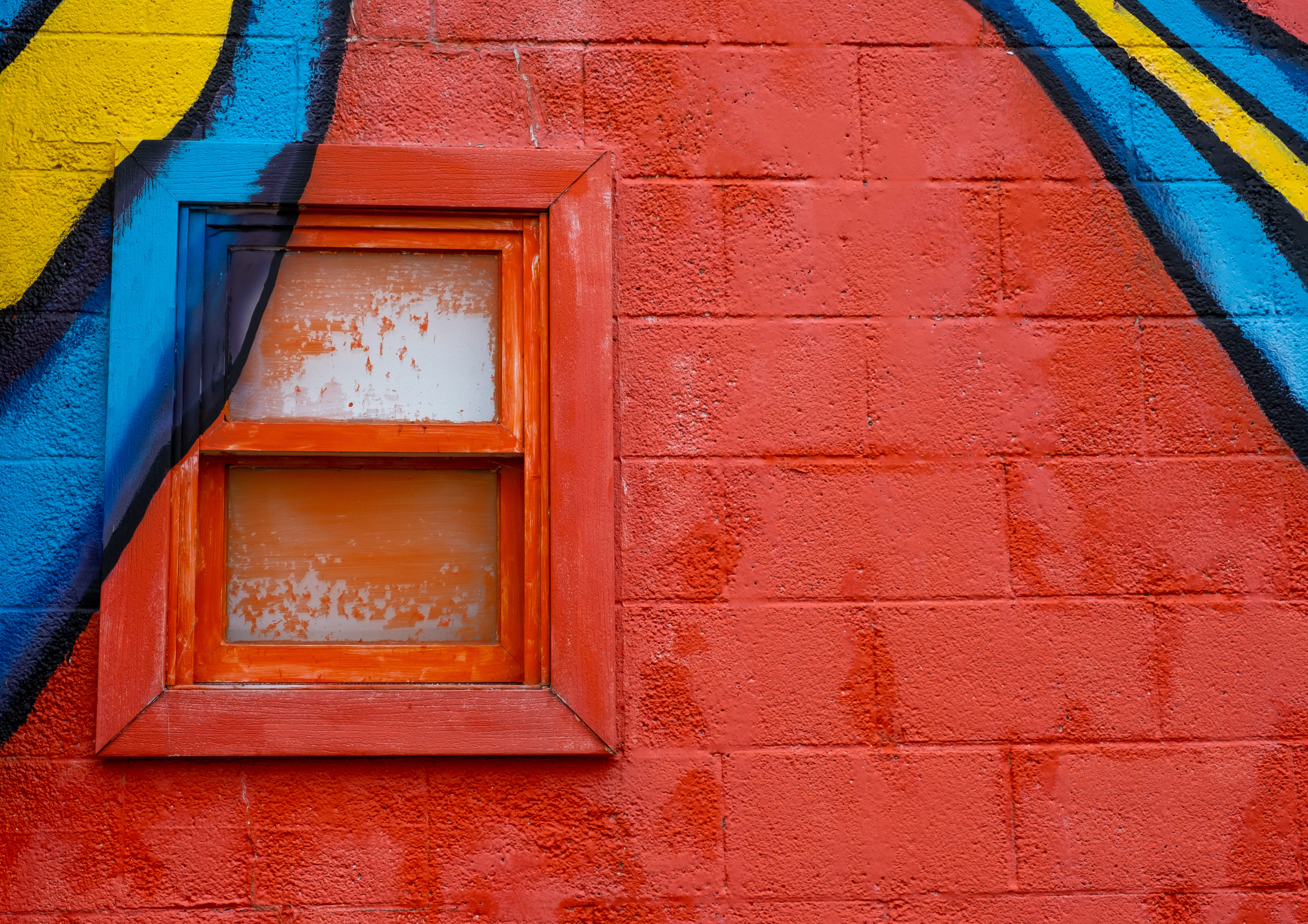 colorful wall with a window